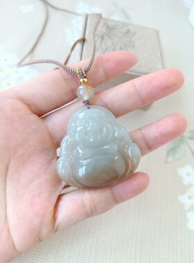 和田玉石且末糖玉大佛公挂件项饰项链