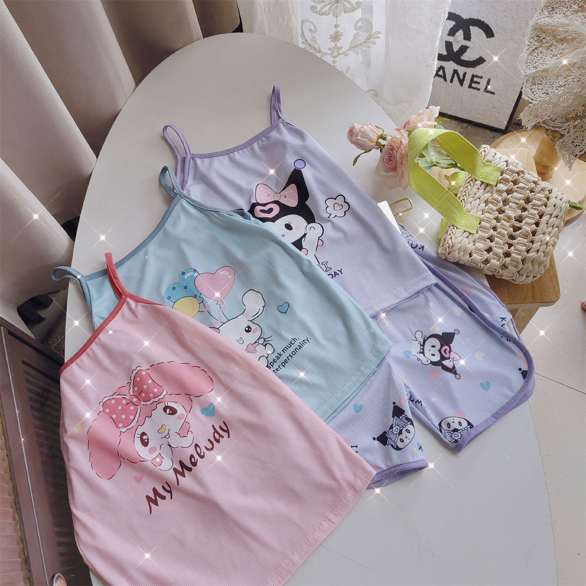 女童家居服吊带+短裤公主2件套
