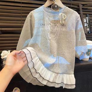 女童韩版公主风长袖连衣裙2025秋季新款小女孩洋气高级感卫衣裙