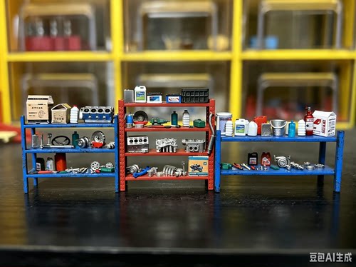 1/64工具架64比例场景配件架子摆件修理厂工具