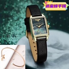 OliviaBurton小绿表方形复古母贝时尚防水腕表OB石英手表女小蜜蜂