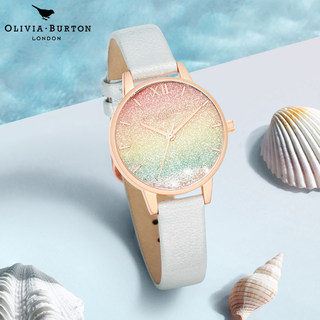 OliviaBurton手表女满天星石英表时尚彩虹流沙OB女生日情人节礼物