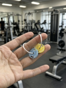 「增肌小将」杠铃片耳环银针创意健身设计师款小众举铁哑铃多巴胺