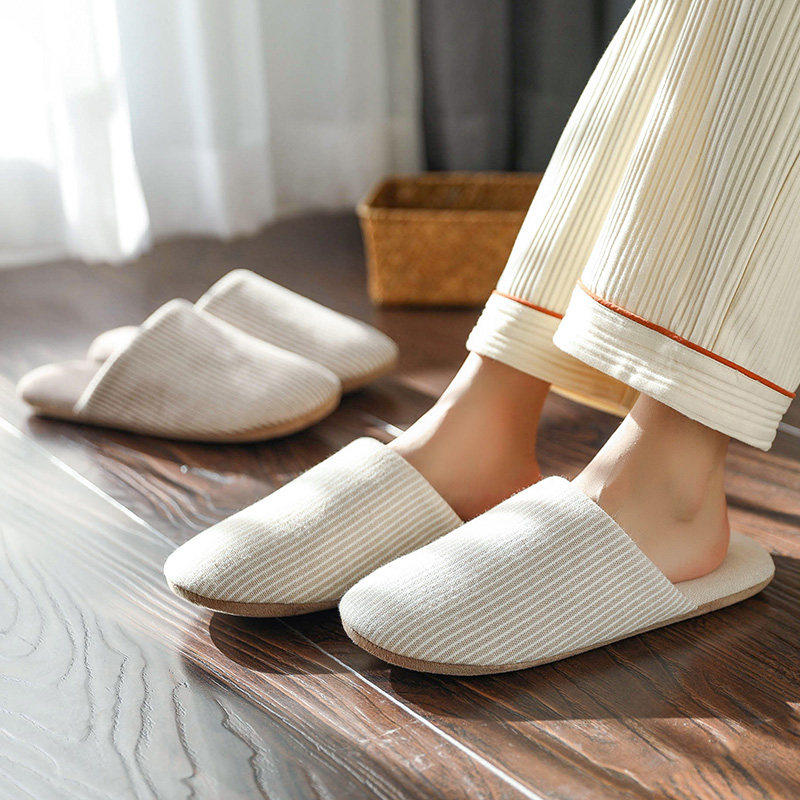 日式条纹静音拖鞋女室内居家用情侣软底爬爬垫棉布拖鞋木地板防滑,居家布艺,居家棉拖/棉鞋,淘宝优惠券,粉丝福利购,淘宝优惠卷