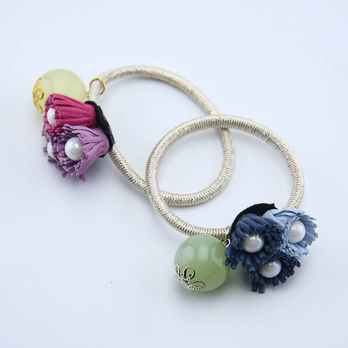 店主推荐设计岫玉珠高弹耐用民族风饰品头绳发绳扎马尾橡皮筋