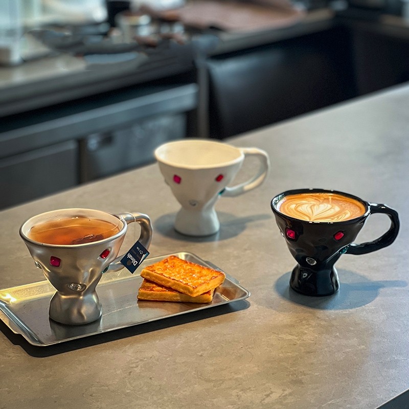 宝石派对陶瓷马克杯辣妹氛围少女心钻石情侣咖啡杯高颜值奢华杯子