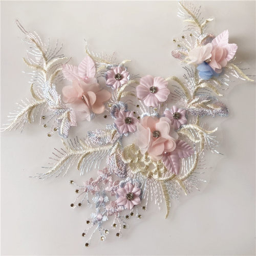 古风立体花朵手工贴花演出服配饰