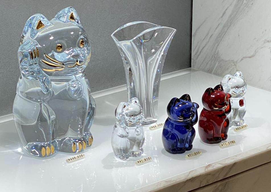 日本代购Baccarat巴卡拉DORAEMON机器猫水晶摆件 招财猫 卡通客厅