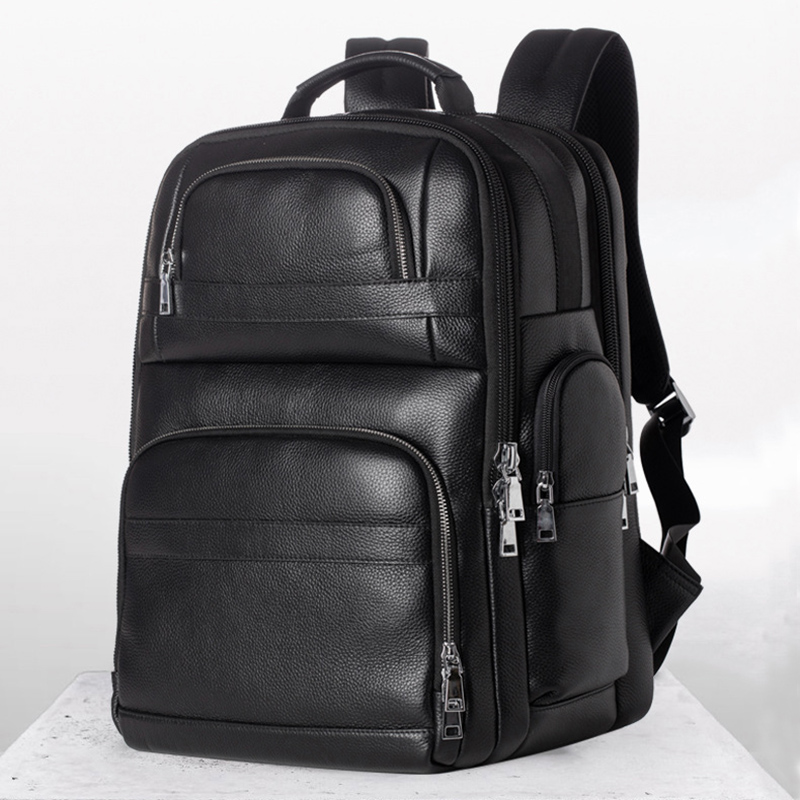 真皮男士双肩包16寸电脑包