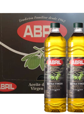 24年8月产 西班牙进口ABRIL艾伯瑞特级初榨橄榄油1L升*15瓶整箱