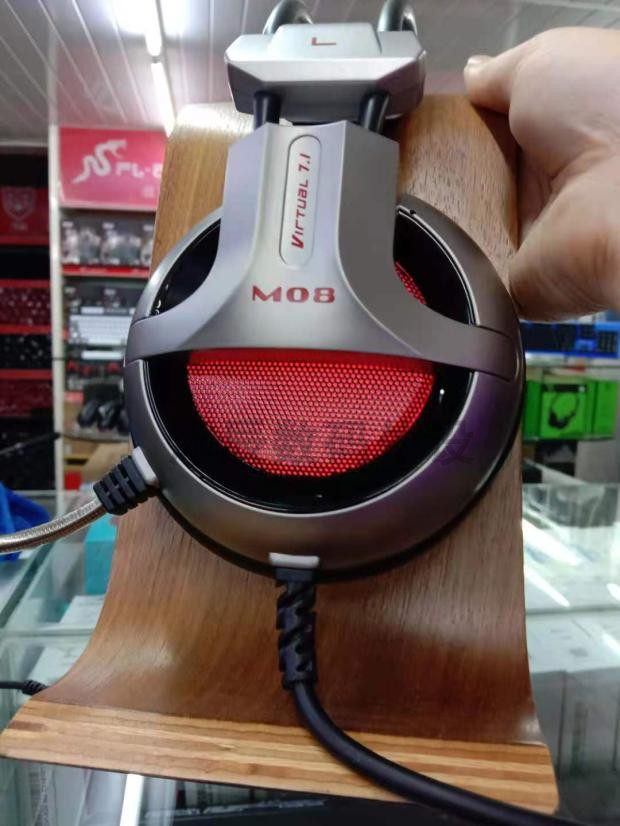 今盾M08v 新款网吧电竞游戏听声辩位吃鸡LOL头戴式耳机USB 7.1