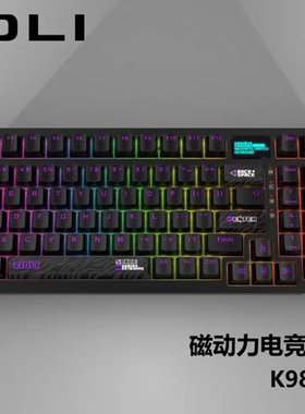 磁动力ZIDLI新品磁轴K980鎏金紫定制黄磁轴有线键盘RT可调键程