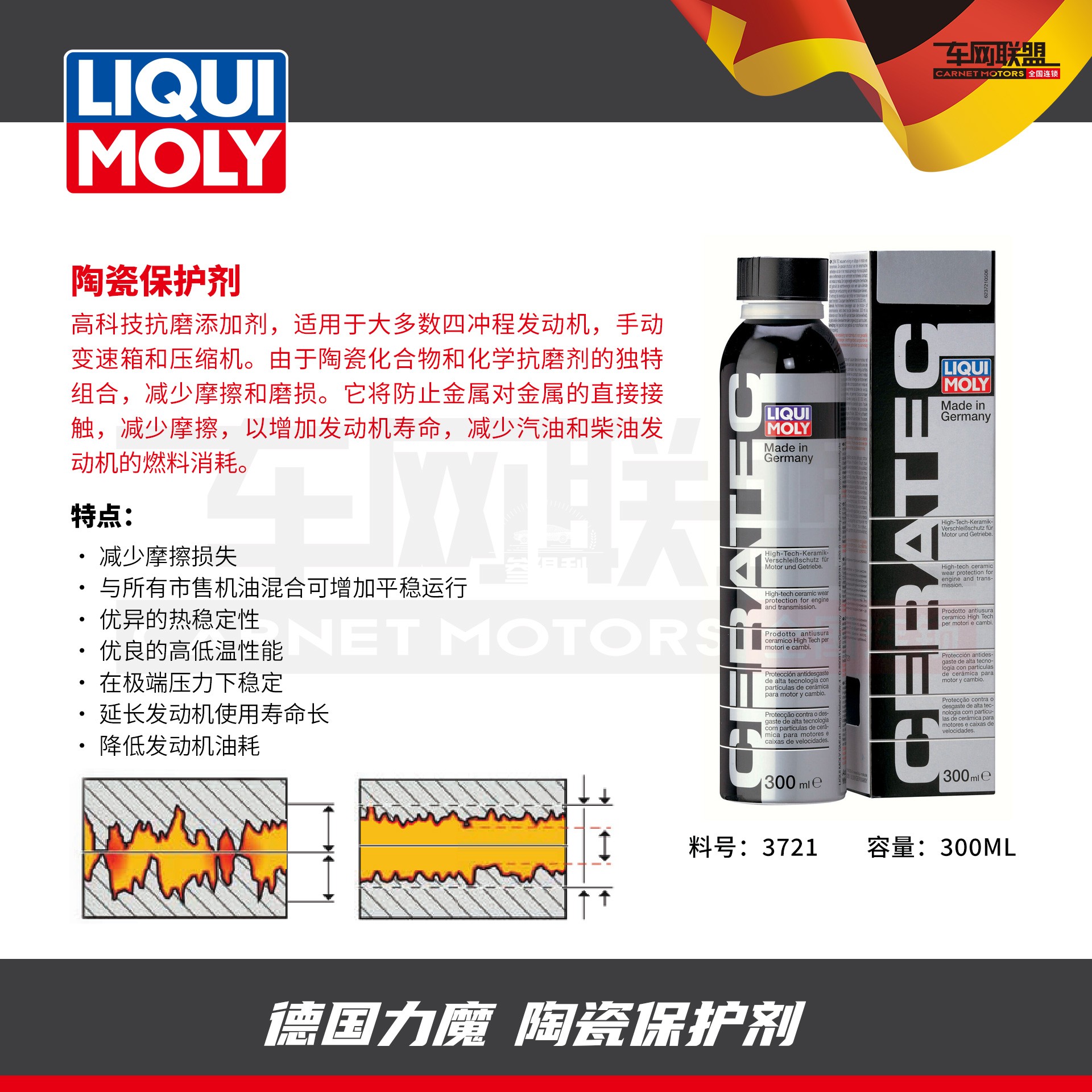 力魔陶瓷保护剂德国进口提高抗磨