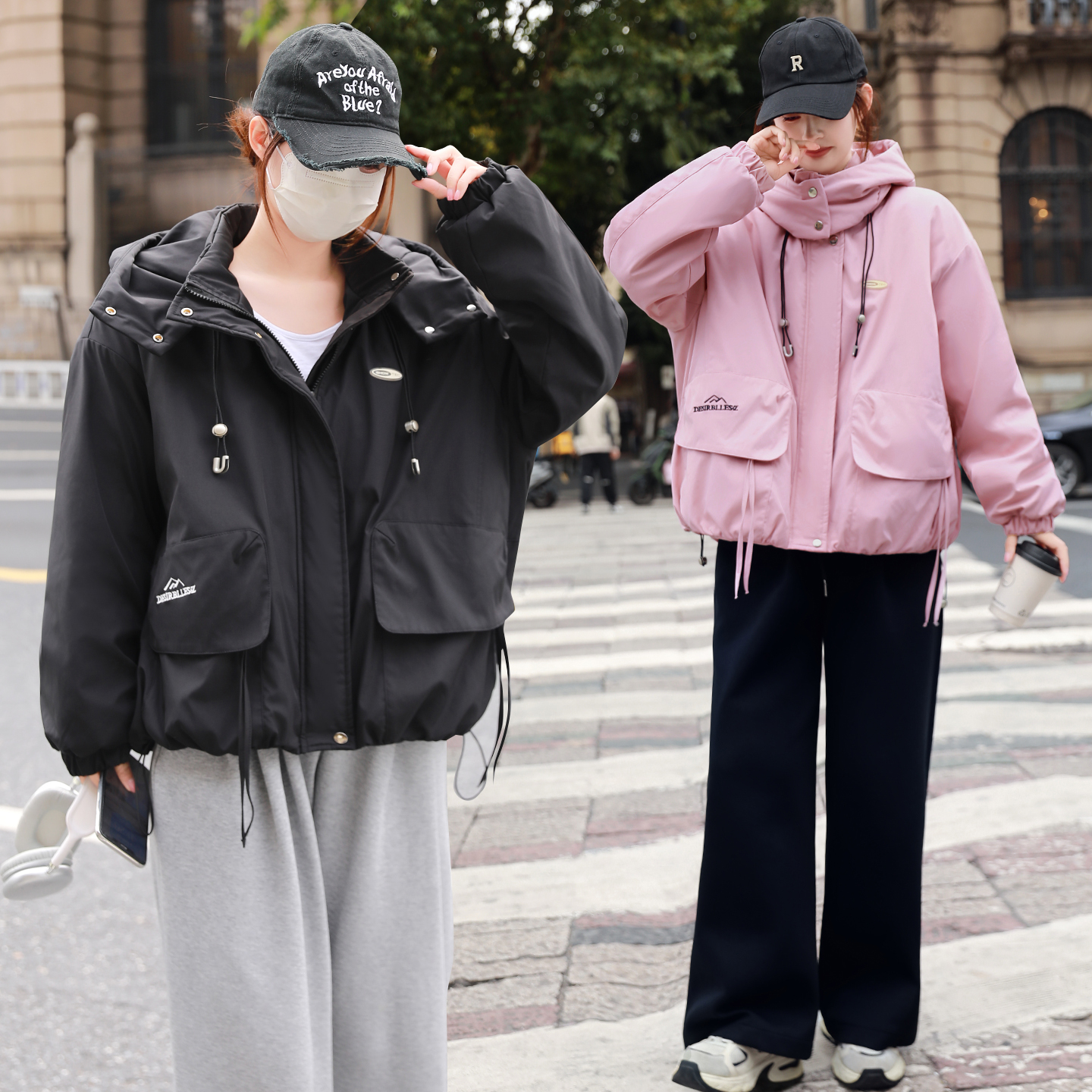 胖MM大码棉服2025年冬装新款宽松显瘦加绒帅气夹克棉衣女200斤潮