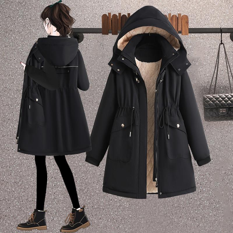 胖MM大码冬装显瘦加厚加绒棉服