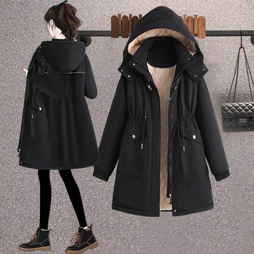 胖MM大码冬装显瘦加厚加绒棉服
