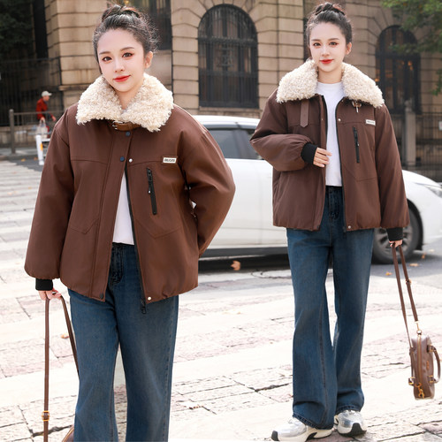 胖MM大码冬装2025年加绒棉服潮