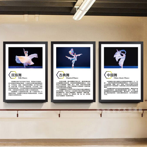 舞蹈房壁画舞种简介教室装饰挂画