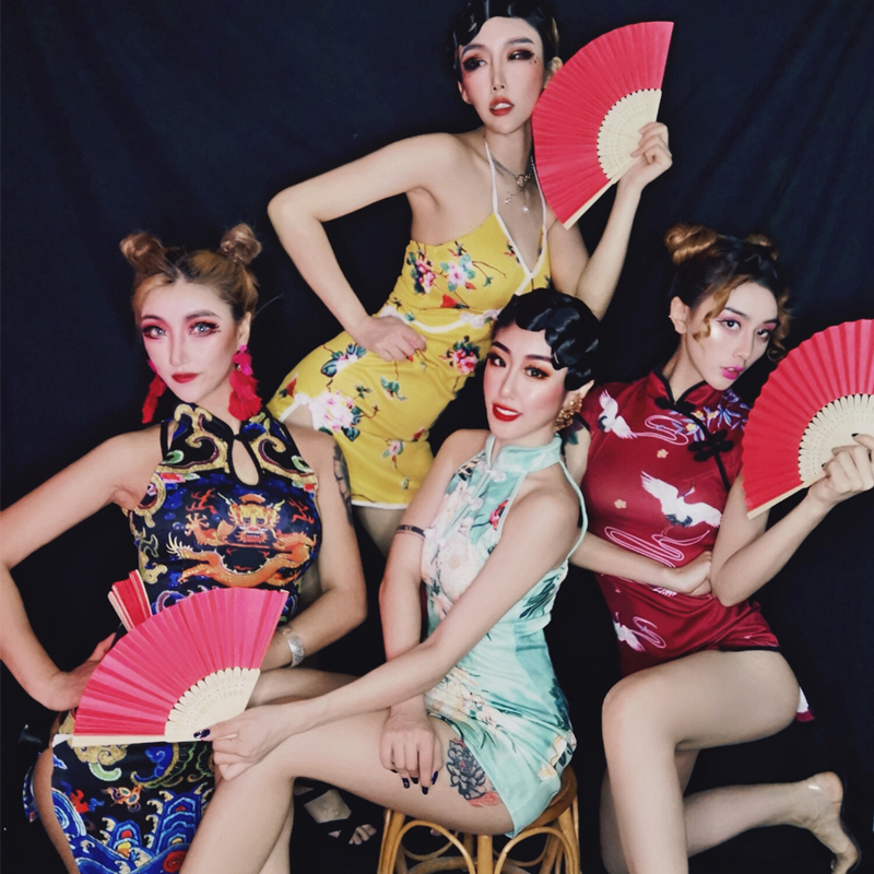 促销酒吧ds演出服装gogo复古中国风性感dj女歌手服写真走秀旗袍