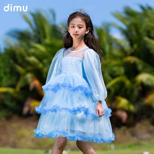 笛牧女童连衣裙2026春季新款洋气高级感小香风拼接超仙儿童公主裙
