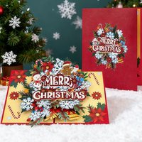 Christmas card 3D stereoscopic creative pure text high-end diy gift, festival blessing card, New Year Instagram customization thumbnail 3