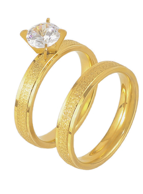 钻戒钛钢韩版情侣情侣对戒满天星