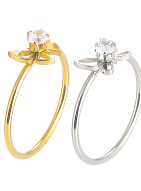 新泱女性钛钢时尚蝴蝶戒指