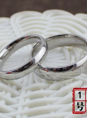 不褪色钛钢可刻字毕业情侣戒指