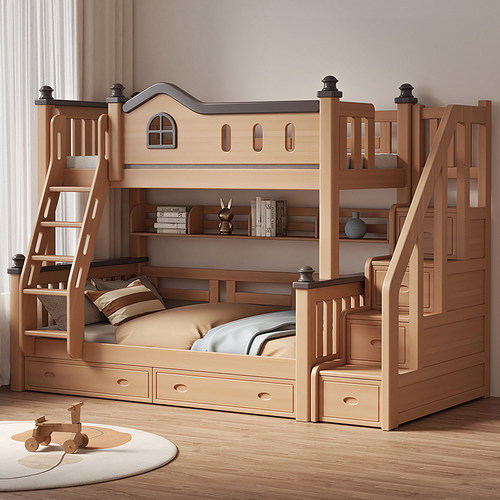 全实木上下床双层床榉木儿童床小户型床高低床上下铺子母床两层床