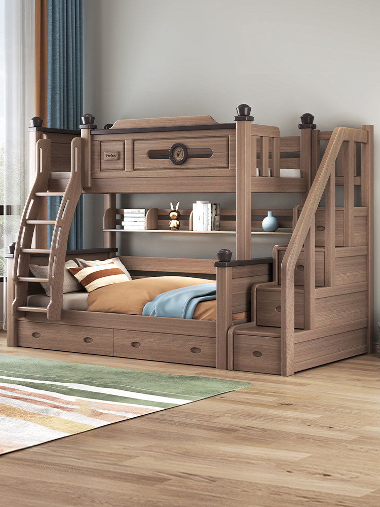 全实木鹅掌楸木上下床双层床儿童床子母高低床小户型可拆分上下铺,住宅家具,高低/子母床,淘宝优惠券,粉丝福利购,淘宝优惠卷