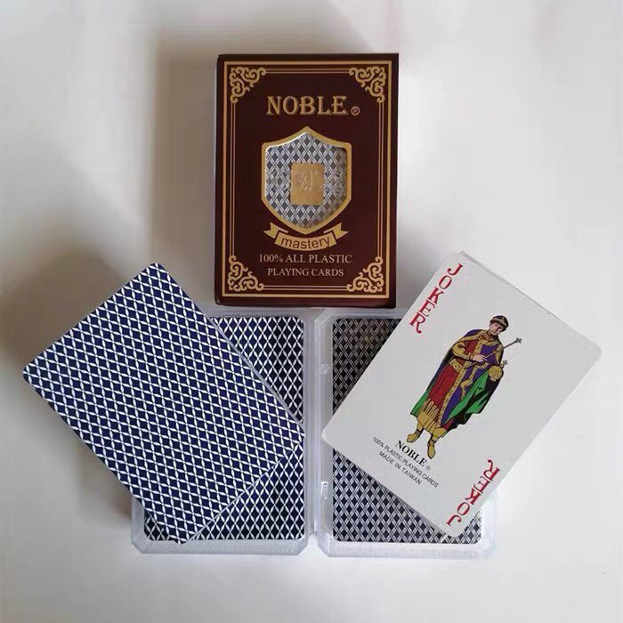 台湾进口noble填大坑扑克牌9-a双1808pvc塑料防水可水洗双副磨砂