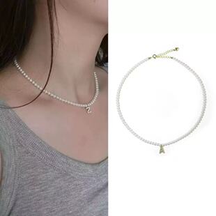 客户订单取消款项链 26字母施家珍珠项链字母项链 青岛饰品工厂