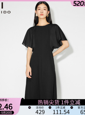 傲丝度黑色显瘦连衣裙女年夏季新品小个子中长款法式优雅裙子