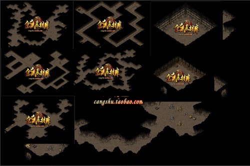 传奇地图素材  高清矿洞套图6张 独立套图地砖 封边 带原画 DT401