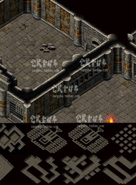 传奇地砖地图素材 新祖玛 动态 12层 套图地砖 无缝封边DT496