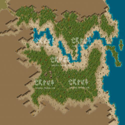 传奇地图素材  苍林环沼边疆图  高清独立地砖 无缝封边  DT246