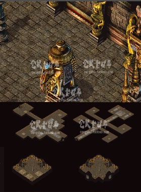 传奇地图素材 乾坤宫8层高清独立地砖 无缝封边  DT114