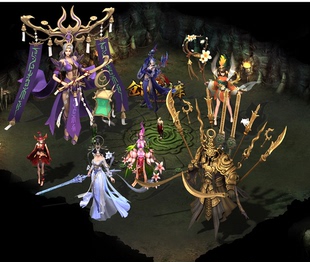 传奇怪物素材  花妖女神玉兔精 忘川孟婆阴曹阎王 PNG格式 GW216