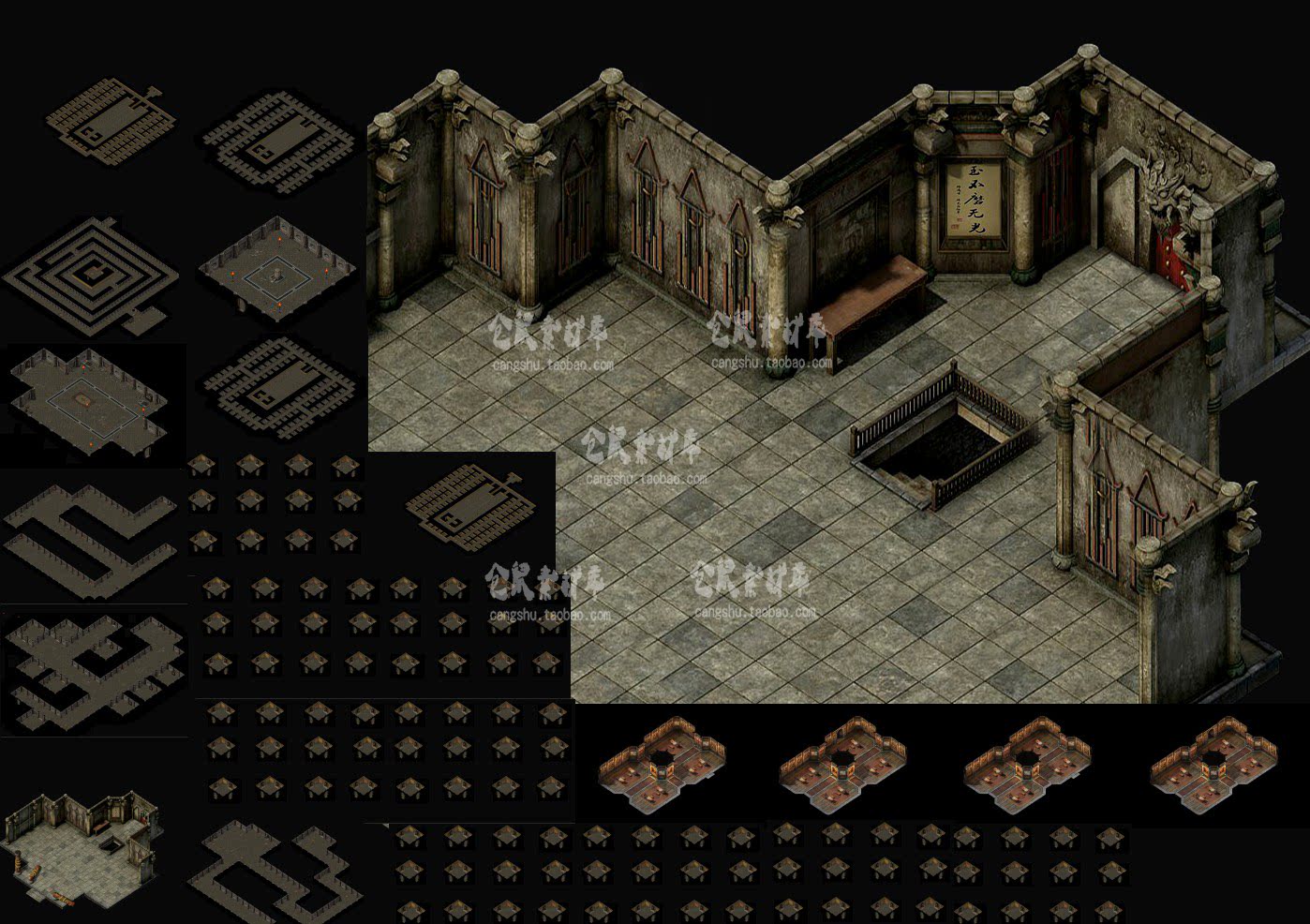 传奇地图素材 重绘祖玛系列套图 高清动态独立 带原图  zj12