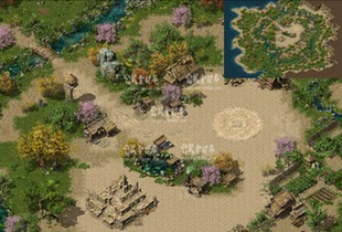 传奇地图素材 新卧龙山庄 高清动态独立地砖无缝封边 带原画DT599