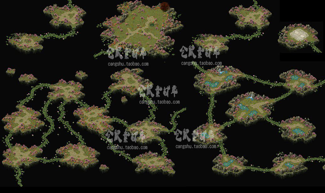 传奇韩版地图 莲花池 高品质高清独立套图地砖 无缝封边h9