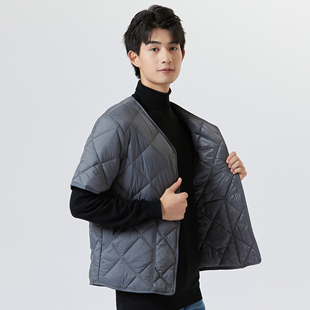 棉衣轻薄打底半袖 内胆男士 马甲男坎肩护肩 羽绒棉服短袖 2025秋冬季