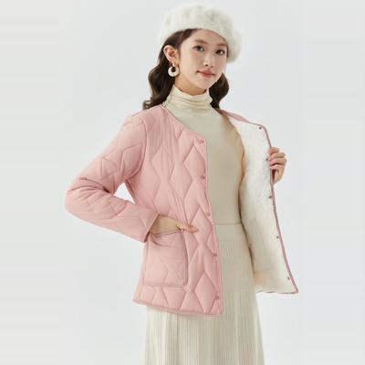 加厚加绒百搭修身贴身保暖棉衣女