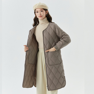 拉链棉服内胆女长款直筒轻薄内搭