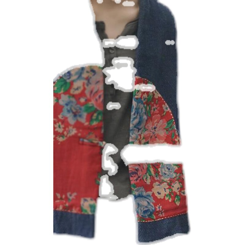 [HUAIHUA HUTONG] VEST RETRO CARDIGAN HORSE CLIP PRINT SHORT JACKET LOOSE TOP JACKET COTTON COTTON LINEN AUTUMN AND WINTER