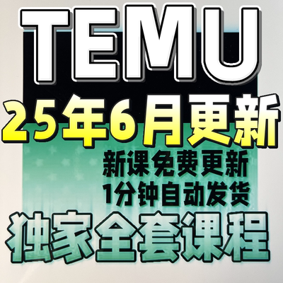 2025特姆 拼多多跨境temu入门实战教程全半托管运营选品新手课程