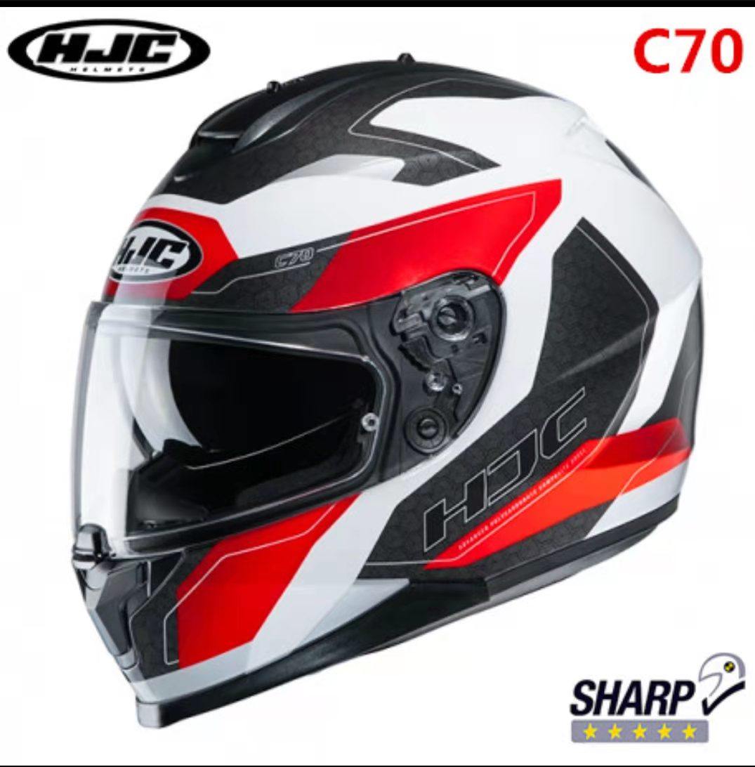 纯进口HJC 摩托车头盔 双镜片全盔跑盔亚版不夹头赛车机车头盔C70