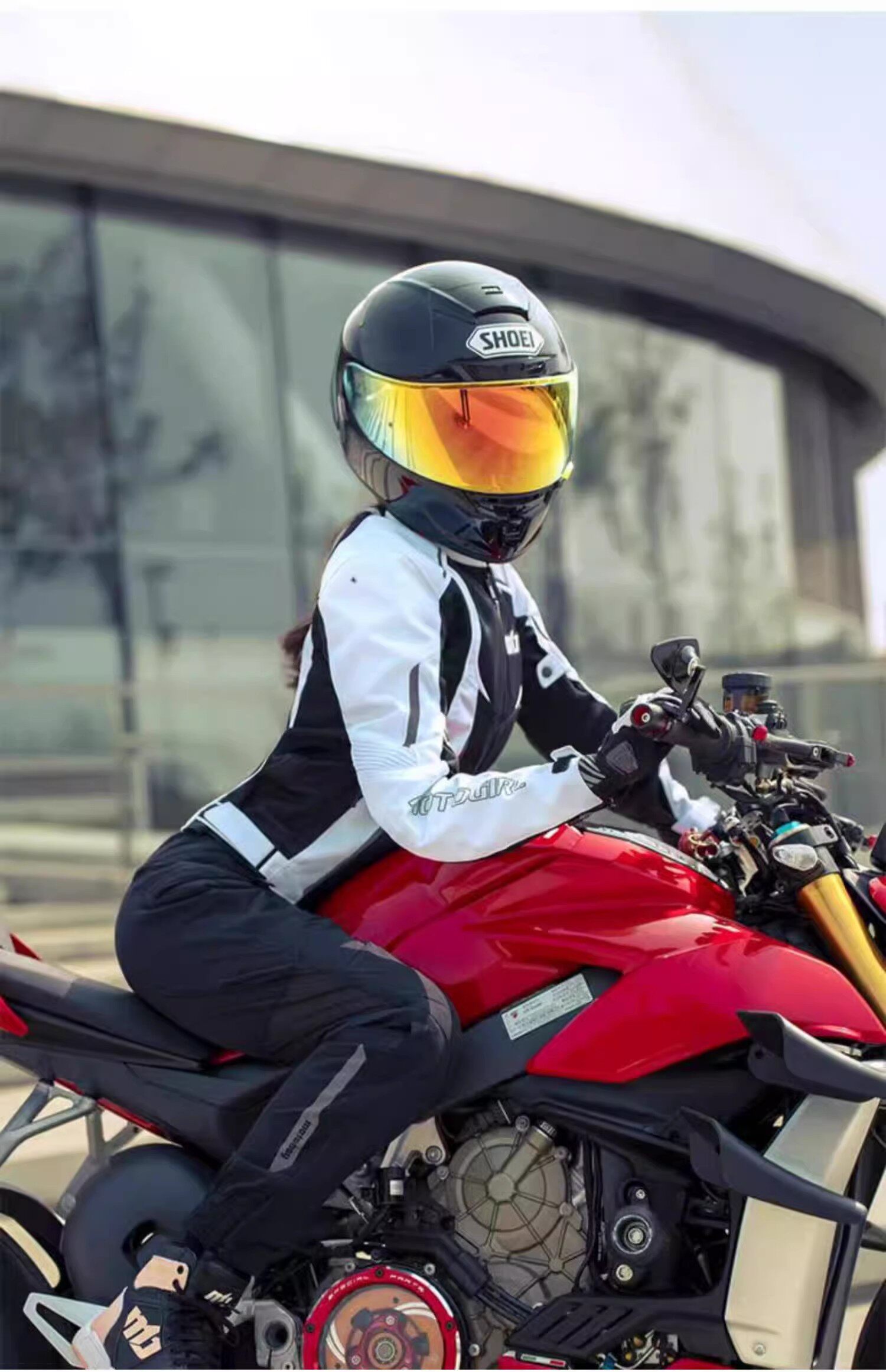 MOTOBOY夏季摩托车骑行服网眼透气女款机车服防摔CE护具护胸舒适