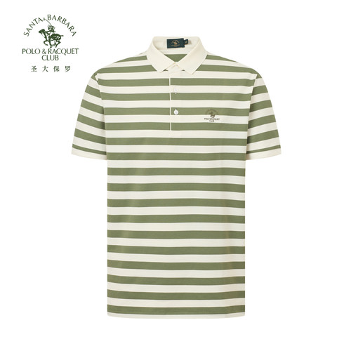 【商场同款】圣大保罗男士POLO衫26夏新品短袖翻领条纹休闲T恤
