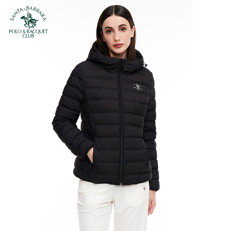 圣大短款连帽羽绒服休闲